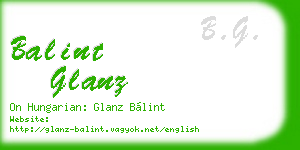 balint glanz business card