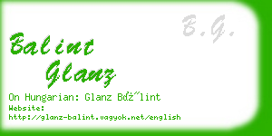 balint glanz business card